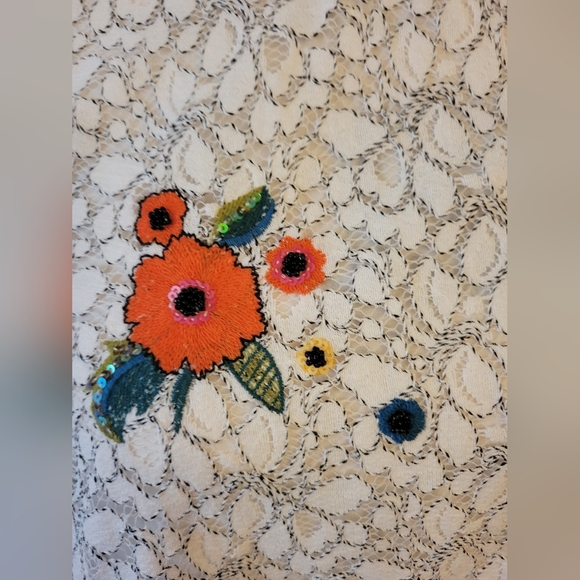 Anthropologie Maeve Macie Lace Top Floral Embroidered High Neck Tank, 12, EUC - Picture 7 of 15